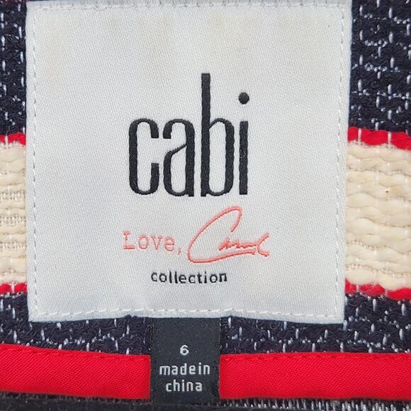CAbi Love Carol Cruise Jacket Nautical Coat Striped Blue Red Ivory #5094 Women 6 - Picture 3 of 11